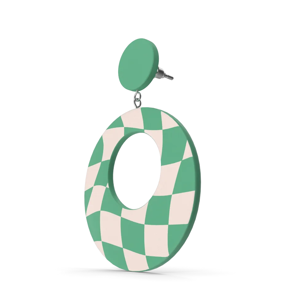 Green Oval Earring